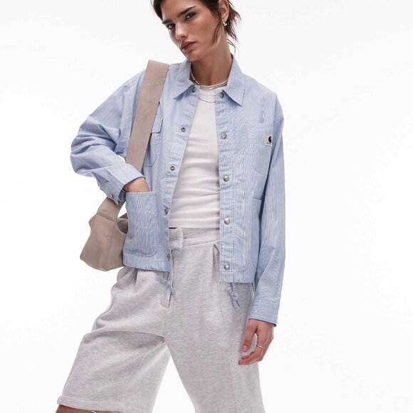 Carhartt WIP Women's Nota Shirt Jacket in Light Blue | Size Small - Picture 2 of 10